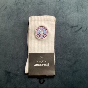 2/$25 Playboy White Socks